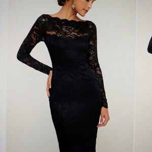 Lulu's Black Long Sleeve Lace Dress